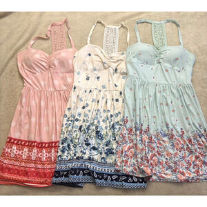 Lot Of 3 No Boundaries Son Dress Lace Back Junior Size L Badydoll
